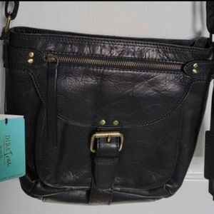 DIBA True Leather Crossbody Black Shoulder Bag
